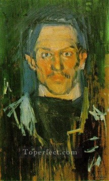 self portrait_ Painting - Self-portrait 1901 Pablo Picasso